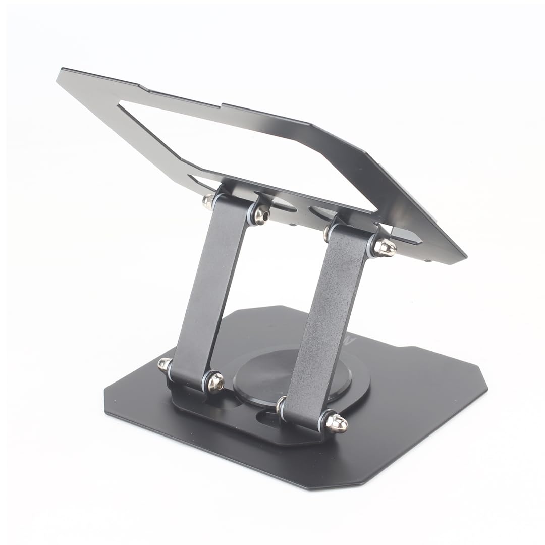 Metallic adjustable stand on a white background