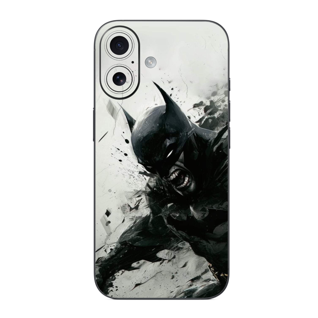 A mobile phone Skin Wrap featuring a dynamic splash screen of the character Batman from the movie 'Batman Begins'.
