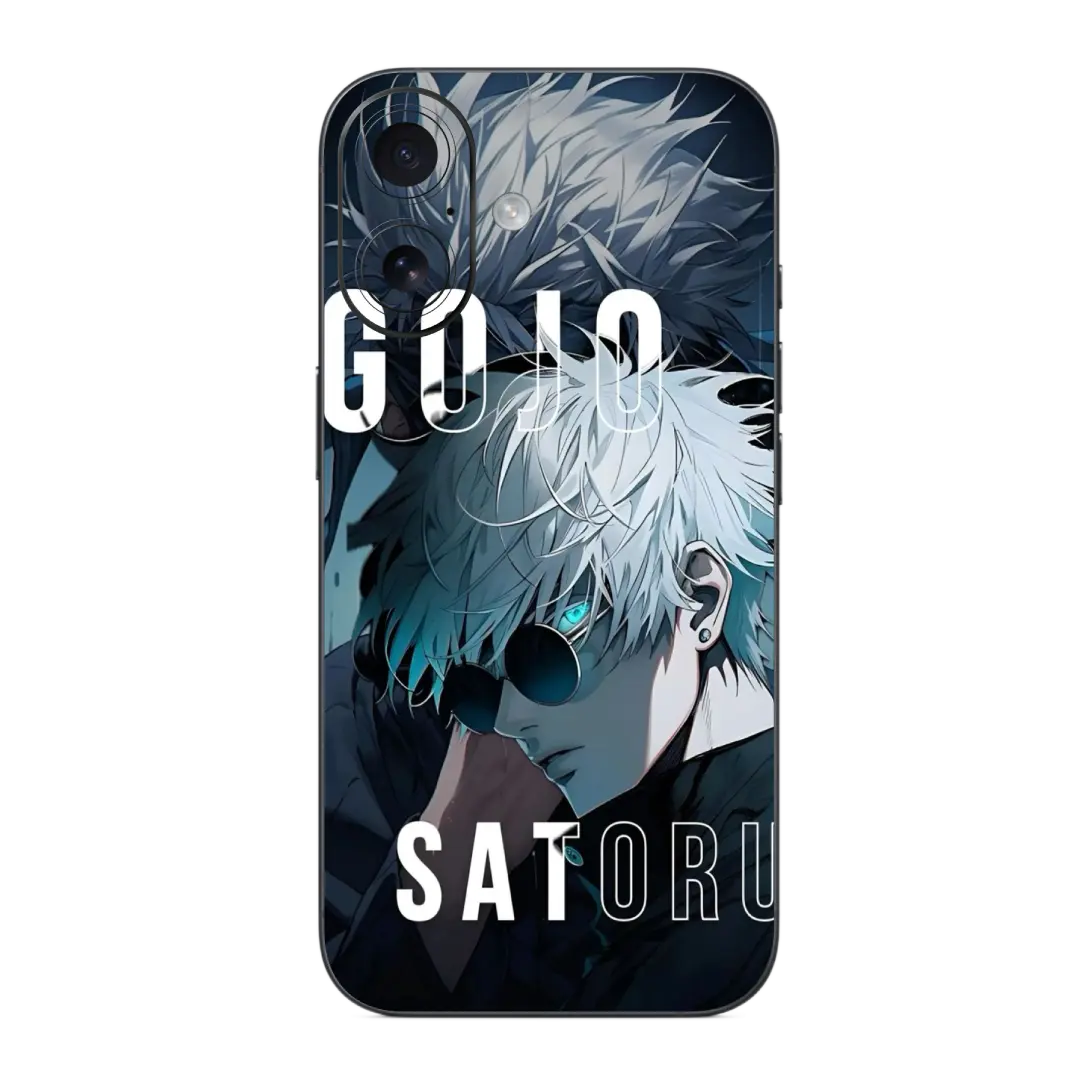 Gojo Satoru Mobile Skin Wrap with an anime character and 'Gojo Satoru' text on a dark background
