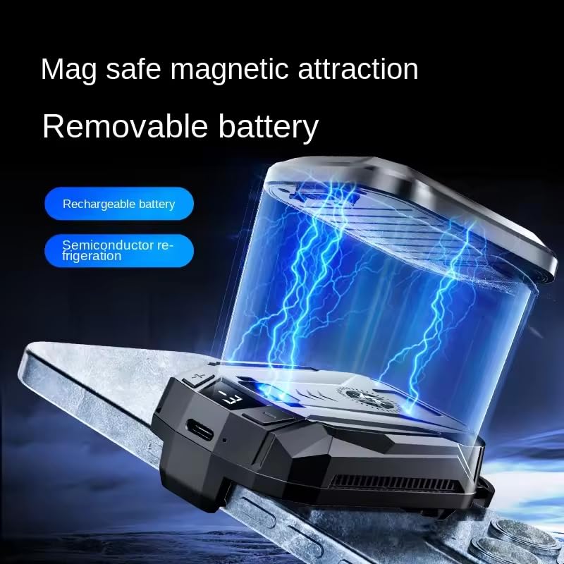 Magnetic attraction device with glowing blue energy on a dark background