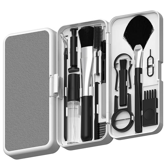 18 in 1 Multi-Purpose Electronic Gadget Cleaning Kit for Smartphones, Tablets, Laptops, Keyboards & Camera Lens | Portable Screen & Keyboard Cleaner with Brushes, Spray & Wipes