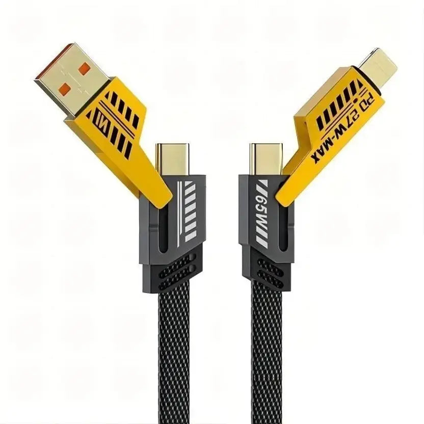 4-in-1 Cable 1 m Metal USB Type C Cable 6.5A | 65W Fast Charging Cable ...