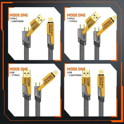 Set of USB cables with different connectors on a white background