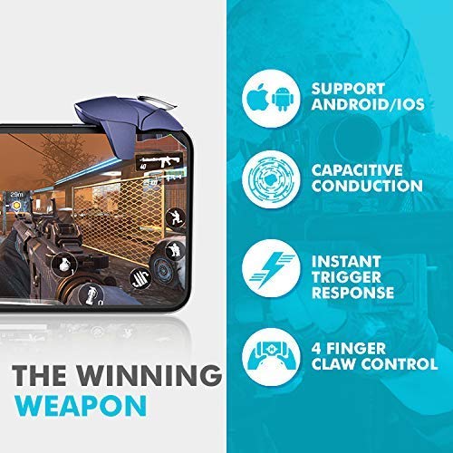 Phone with BGMI Mobile Gaming Trigger and features listed on a blue background