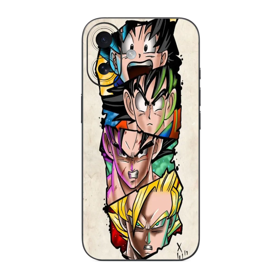 Dragon Ball Z mix Mobile Skin Wrap with colorful character design on a beige background