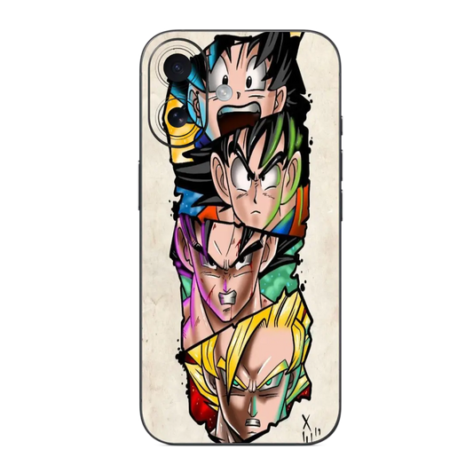 Dragon Ball Z mix Mobile Skin Wrap with colorful character design on a beige background