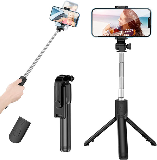 Extendable Selfie Stick with Wireless Remote and Tripod Stand