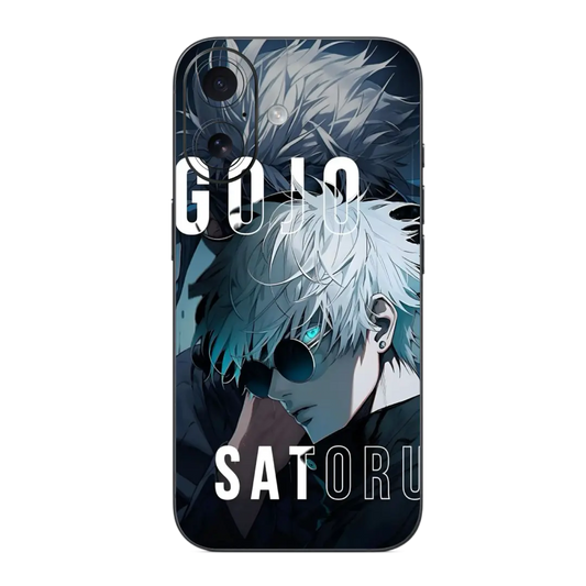Gojo Satoru Mobile Skin Wrap with an anime character and 'Gojo Satoru' text on a dark background
