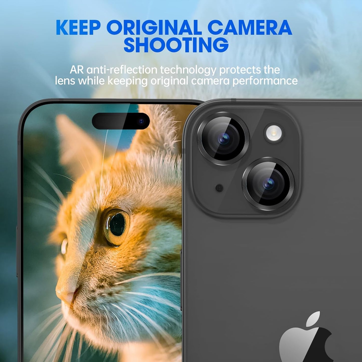 iPhone Camera Lens Protector, Alloy Metal Ring Glass Camera Protector [Case Friendly] [Easy Installation] [Keep Lens Original Design]
