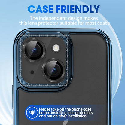 iPhone Camera Lens Protector, Alloy Metal Ring Glass Camera Protector [Case Friendly] [Easy Installation] [Keep Lens Original Design]