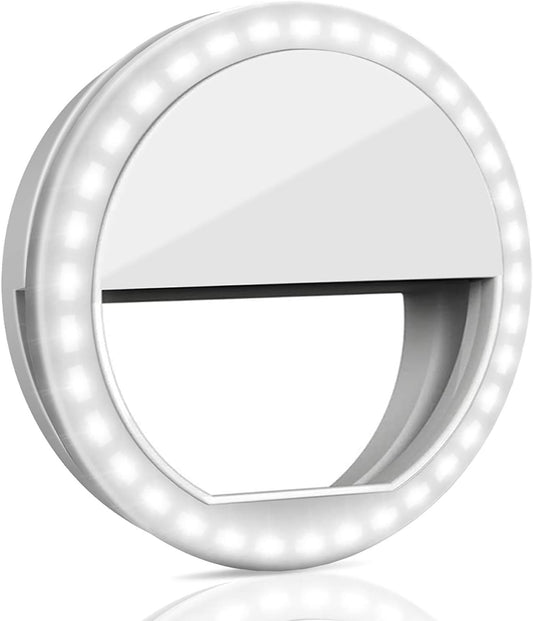 Phone ring light with LED lights on a white background