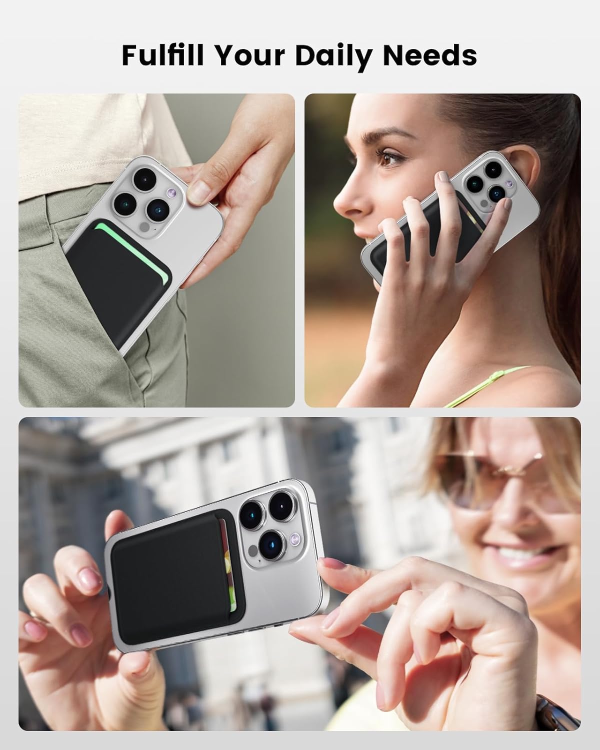 MagSafe Compatible Vegan Leather Wallet for iPhone