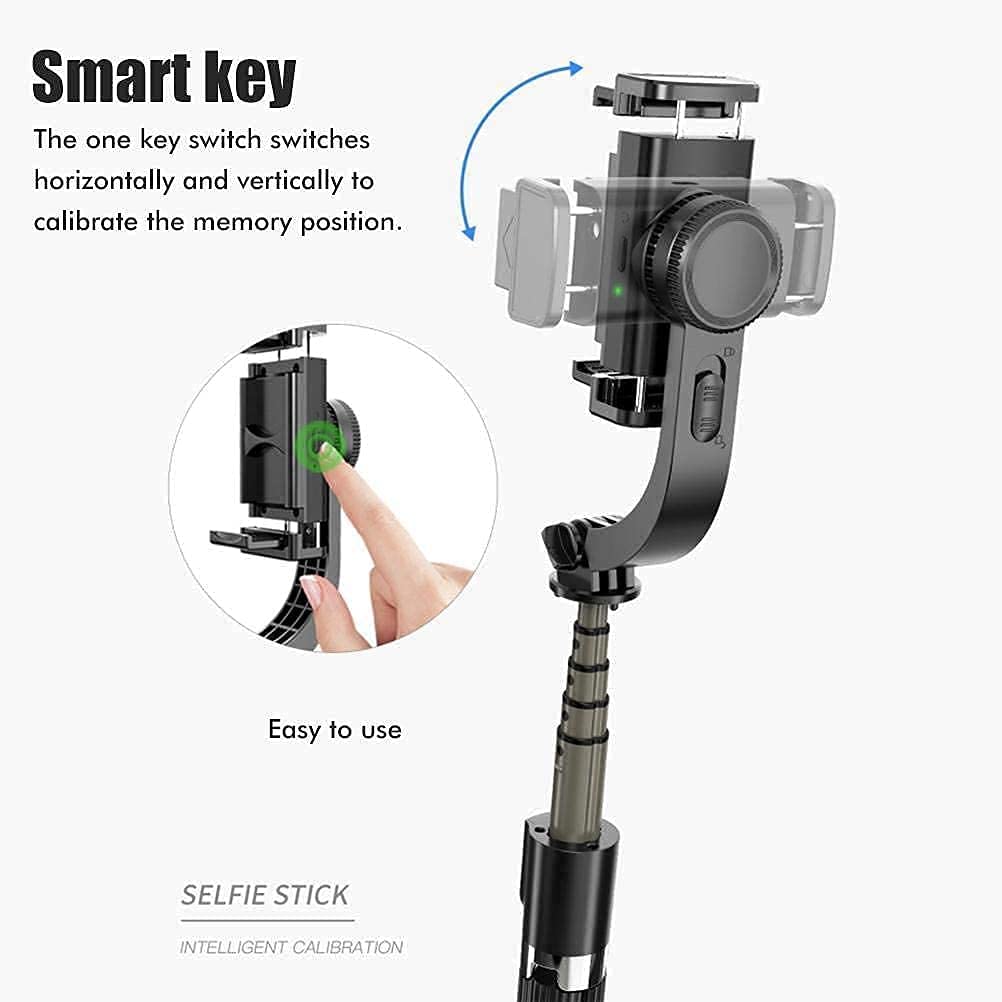 Smart key mechanism for a selfie stick with text explaining its function.