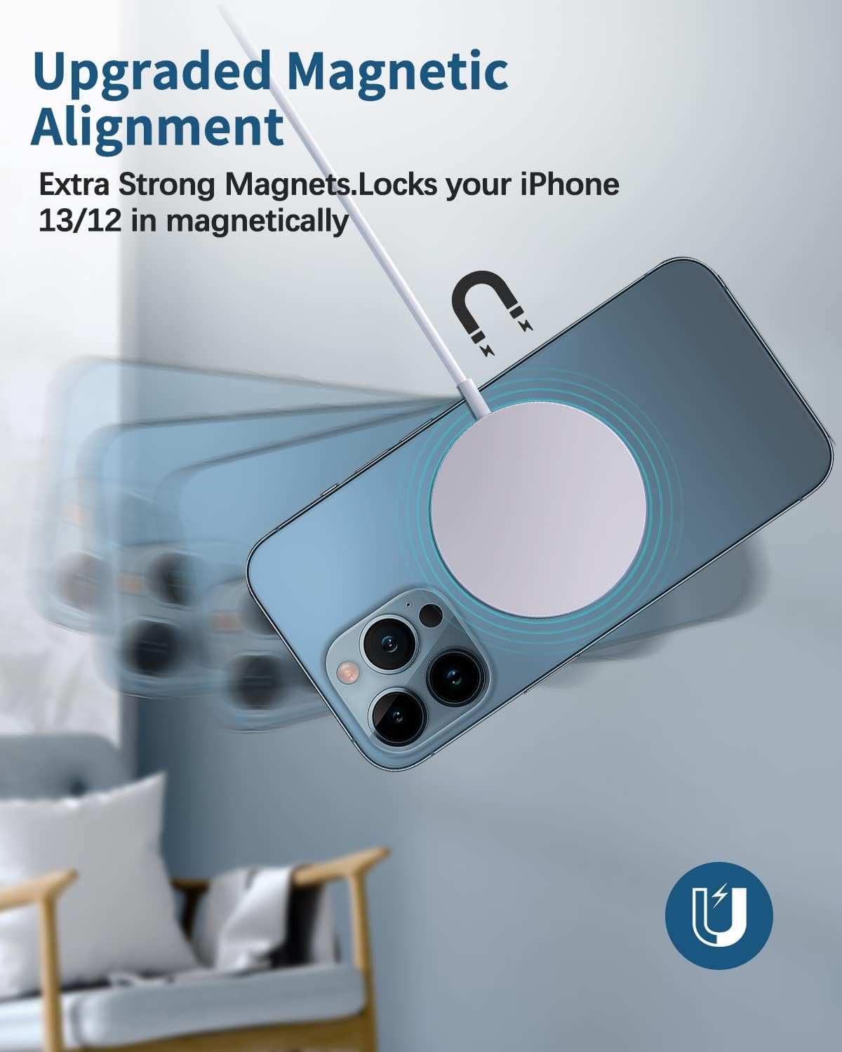 Wireless Charger Compatible with strong magent